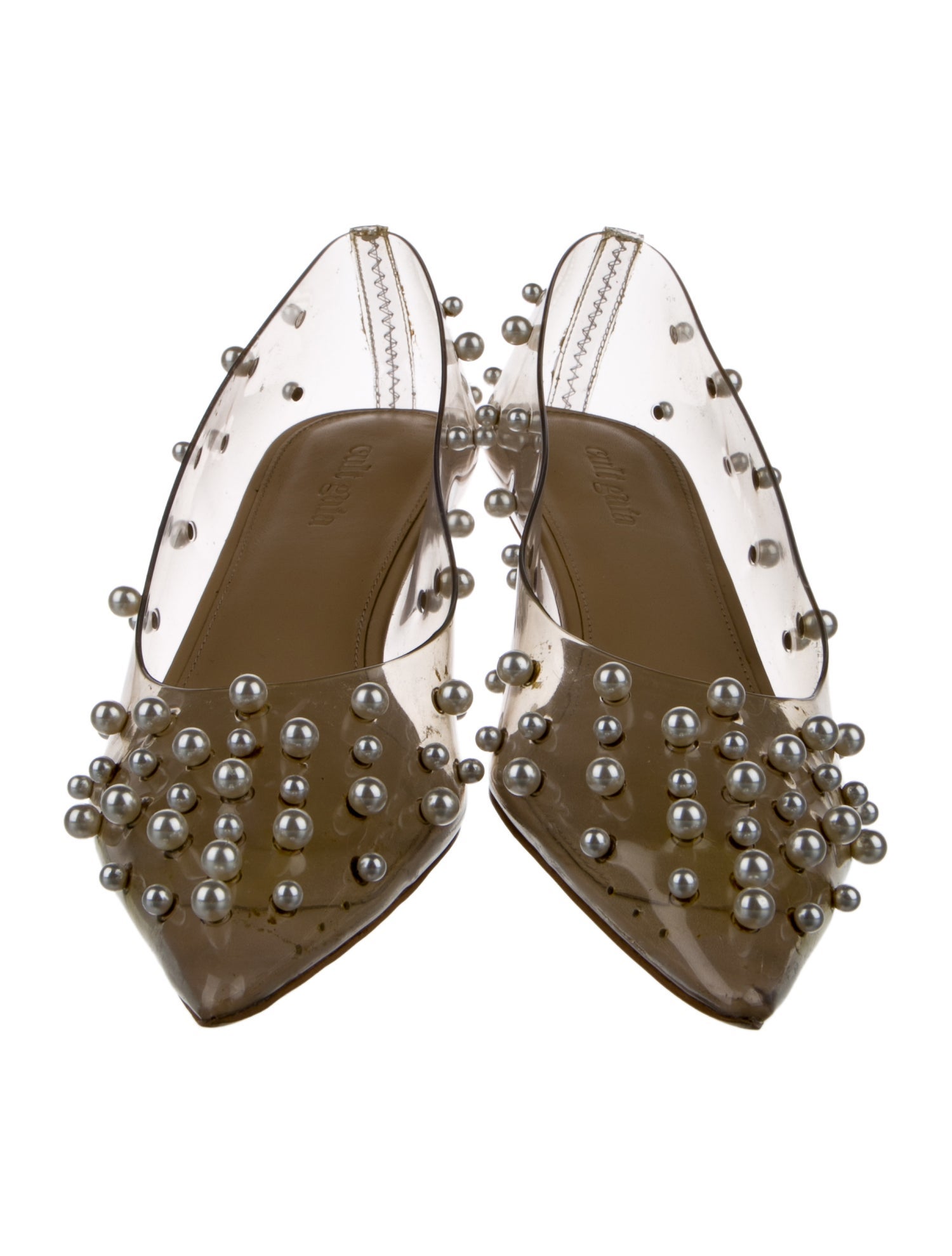Cult Gaia Faux Pearl Accents PVC Flats